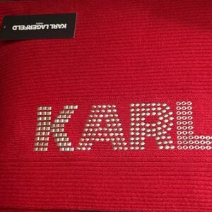 Karl Lagerfeld Vibrant Red Textured Clutch
